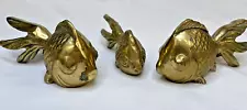 Lot of 3 - Vintage Brass Koi/Goldfish Fantail Fish - Free Shipping!