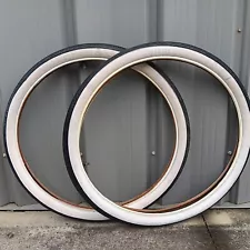 26" SCHWINN TYPHOON CORD WHITE WALL 26x2.125 BICYCLE TIRES