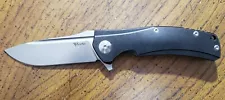 Reate Knives Horizon C Stonewash Blk Ti 3.75" S35VN Blade Flipper Gold Clip