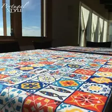 Portuguese Tiles 100% Cotton Tablecloth Made in Portugal - Free Shipping from US