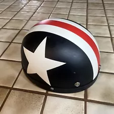 Retro motorcycle helmet Captain America Marvel comics