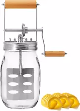 Glass Butter Churn; Delicious Homemade Butter in as Little as Ten Minutes; Large