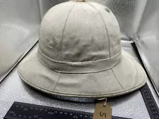 WW2 Era British Army Royal Marine Bandsman's White Pith Helmet. Original.