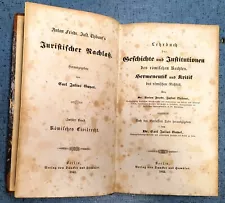 1842 Textbook Of The History And Institutions Of Roman Law Antique Book