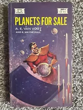 A.E. Van Vogt E. Mayne Hull PLANETS FOR SALE 1965 Great Cover Art