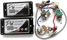 1Sets ProBucker Alnico guitar Pickups w/Pro Wiring Harness for LP Guitar Chrome