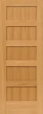 Red Oak 5 Panel Flat Mission Shaker Stain Grade Solid Core Interior Wood Doors