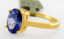 LAB CREATED AAA 1.56 Cts TANZANITE RING .925 SILVER - New With Tag