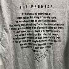 Nike Jordan Florida Gators Tim Tebow "The Promise" T-Shirt Mens L Grey NCAA New