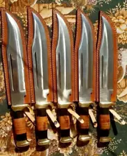 Custom Handmade D2/c430 Tool Steel High Polish Crocodile Dundee Bowie knife 5PCS