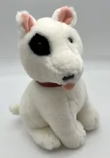 Vintage Dakin “Spuds” the White Bull Terrier Puppy Dog w/ Red Collar 8” Plush