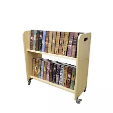 Returned item! Wood Library Rolling Cart Book/Magazine Storage Cart