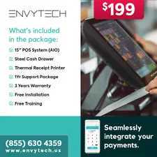 15" Touchscreen POS Cash Register Till System For Grocery Stores & Supermarkets