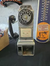 Vintage Antique 1950’s Automatic Electric Company 3 Slot Pay Phone For Restore