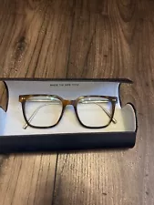 Warby Parker Caleb M 2123 Woodgr Tort W/Pol Silver Eyeglasses Frames 50-18-142