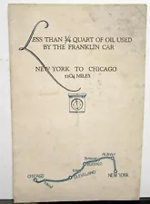 1924 Franklin Car New York to Chicago Road Trip Sales Brochure Original