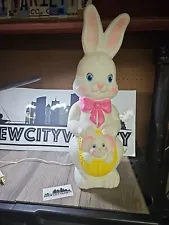 New Vintage Empire Easter Bunny Blow Mold 22 Inch Empire Light Up Works