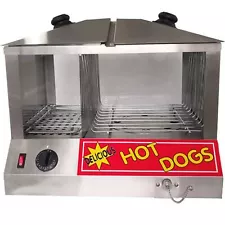 FSE HDS-1300W/100 Hot Dog Steamer and Bun Warmer with 100 Hot Dogs and 48 Bun...