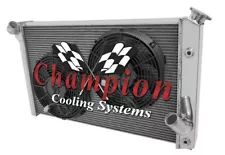 2 Row RS Champion Radiator W/ 2 12" Fans for 1973 - 1976 Chevy Corvette V8 Eng