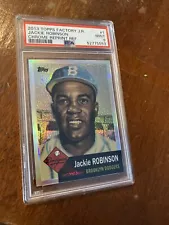 Jackie Robinson PSA 9 MINT ðTopps REFRACTOR Collector Card Cave HIGH END GIFT