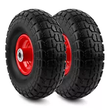 10" Flat Free Hand Truck Wagon Cart Tire and Wheel with 5/8" Center Shaft Hole