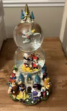 RARE Disney World Character Parade Double Musical Snow Globe - w/Box - No Lights