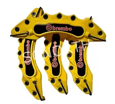 Yellow Caliper Cover Brembo 3D Style Universal Brake Disc 4 pcs Set