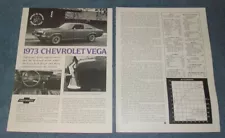 1973 Chevy Vega GT Hatchback Vintage Road Test Info Article