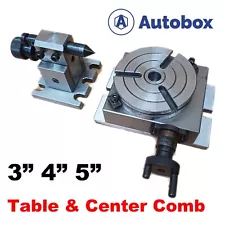 HORIZONTAL & VERTICAL Rotary Table + Tailstock Center, for Milling Machine