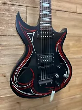 Gibson Nighthawk N-225 Ebony Ltd Edition Rick Harris Pinstripes 2013 USA w/OHSC