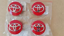 For Toyota GR Red Center Wheel Caps 57mm 2.25" 4pcs Set