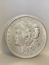 1921 Morgan Silver Dollar, AU; very nice excellent condition