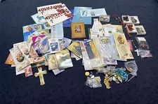 COLLECTION OF VARIOUS RELIGIOUS ITEMS (ROSARIES, MEDALS, ETC)