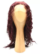 99J Burgundy Lace Front Wig Long Loose Curly Wave Synthetic Hair 24 Inch