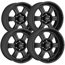 (Set of 4) Pro Comp PA89 Kore 16x8 6x4.5" -12mm Flat Black Wheels Rims 16" Inch