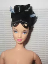 J65) NUDE BARBIE MATTEL WEDGWOOD BLUE ENGLAND 1759 RAVEN FASHION DOLL FOR OOAK