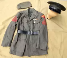 WWII U.S. Marine Corps, Uniform Coat, Hats, Sergeant, Aircraft, F.M.F., 4th WING