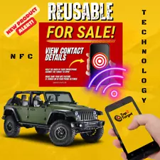 Reusable NFC Technology For Sale Sign Cars-Trucks-Motorcycles - Keep Info Safe