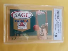 LeBron James 2002 Sage Pangos #1 ROOKIE CARD GEM GRADING Gem Mint 10