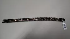 PRIMO Men’s Cable Inlay 9” Fashion Bracelet in Black and Rose Gold