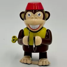 Vintage Wind Up Toy Monkey With Cymbals Works Claps Cymbals And Walks 4 in Tall