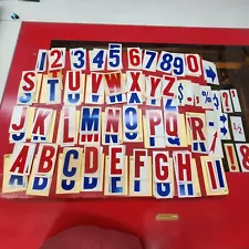 outdoor Marquee Sign Letters 4" Blue and red Letters on white Portable Display