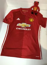 Manchester United POGBA Adidas Jersey 2016-17 Large & Beanie Bear - Good Cond.