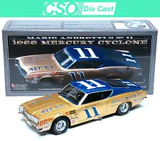 Mario Andretti 1968 Mercury Cyclone AUTOGRAPHED Uni of Racing 1/24 Die Cast NEW