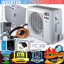 3 Ton Central Air Inverter, Extreme Heat Pump AC & Coil Split System, 15.2 SEER2