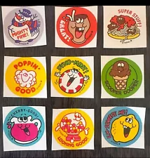 Nine Trend Retro 80s Scratch & Sniff Stickers. One of Each **FREE SHIPPING**