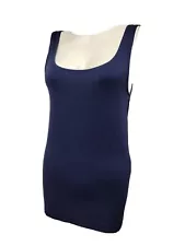 dip Women NEW LARGE Sleeveless Tank Top Scoop-neck Navy Solid(#p1