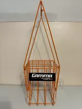 Gamma Ball Hopper Hi-Rise 75 Tennis Ball Cart Stand Orange Holds 75 Balls