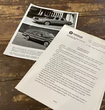 1983 Plymouth Reliant Press Release And Photo