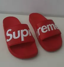 SS14 Supreme Slide Sandal slides UK 8 US 9 EUR 42.5 Red Rubber Flip Flops Rare